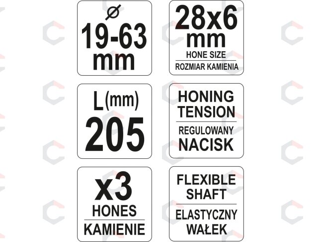 Cilindrų šveitiklis (Honas) 3-kojis | Ø 19 - 63 mm (YT-05810) 4 Cilindrų šveitiklis (Honas) 3-kojis | Ø 19 - 63 mm (YT-05810) 4