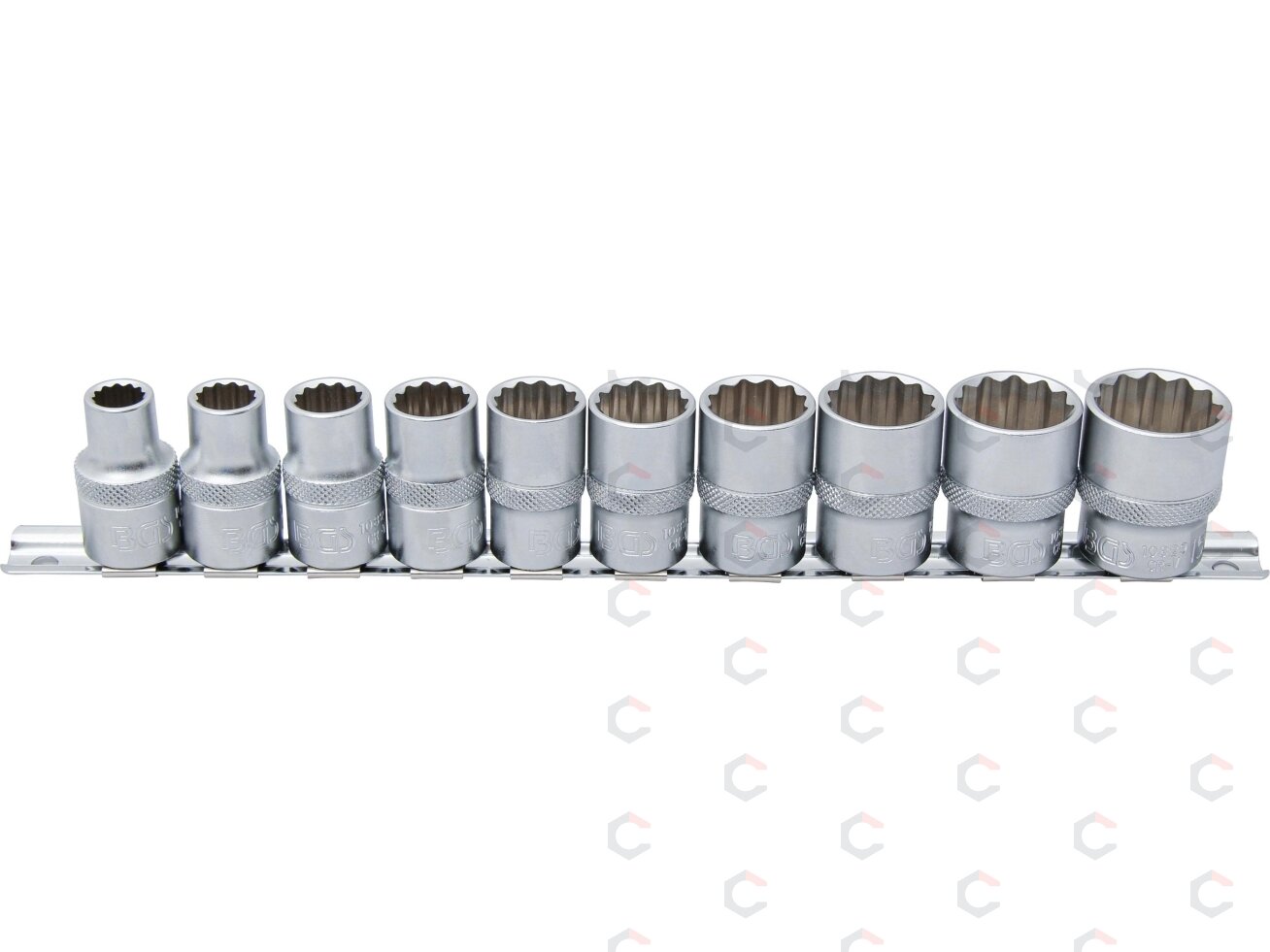 Colinių galvučių rinkinys 12 kampų | 12,5 mm (1/2") | 3/8" - 15/16"| 10 vnt. (9114) Colinių galvučių rinkinys 12 kampų | 12,5 mm (1/2") | 3/8" - 15/16"| 10 vnt. (9114)