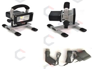 COB LED lempa akumuliatorinė, 10W, 900 Lumenų, pasukama, su stovu (SK4014) COB LED lempa akumuliatorinė, 10W, 900 Lumenų, pasukama, su stovu (SK4014)