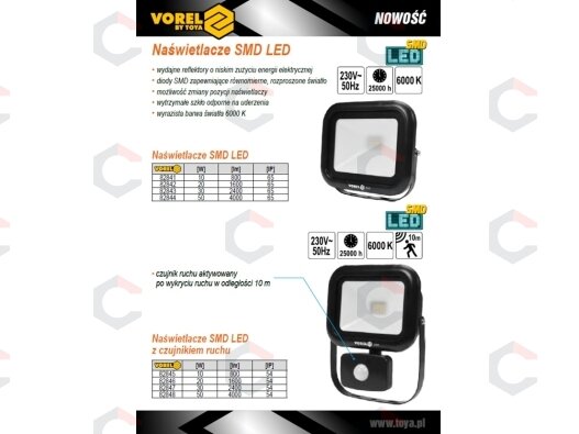 COB LED lempa su judesio davikliu 10W su diodu, 700LM (82845) 6 COB LED lempa su judesio davikliu 10W su diodu, 700LM (82845) 6