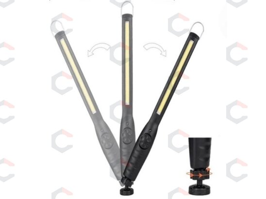 COB-LED darbo lempa | itin plokščio tipo | daug padėčių | USB + 220V maitinimo blokelis (CSW580)