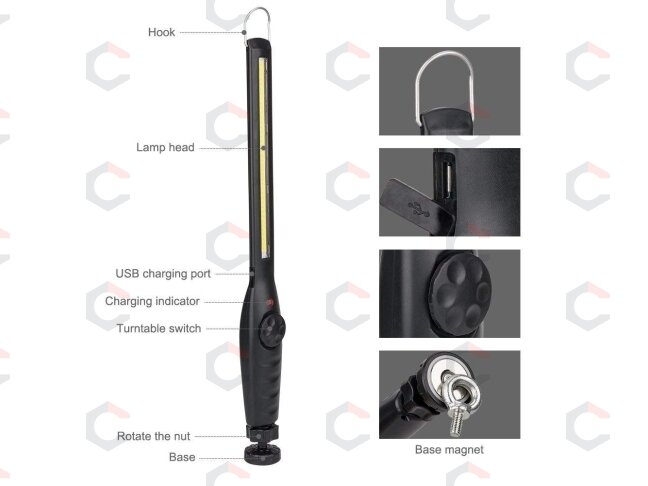 COB-LED darbo lempa | itin plokščio tipo | daug padėčių | magnetinė | USB (CSW581) 9 COB-LED darbo lempa | itin plokščio tipo | daug padėčių | magnetinė | USB (CSW581) 9