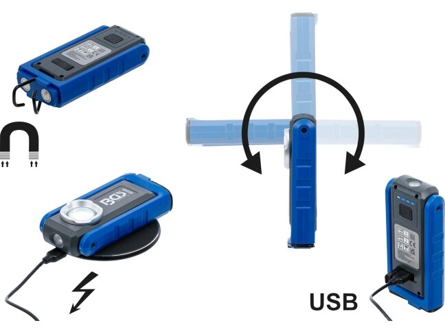Akumuliatorinė darbo lempa BGS | 500 lm | su magnetu ir belaidžio įkrovimo padėklu (85348) 3 Akumuliatorinė darbo lempa BGS | 500 lm | su magnetu ir belaidžio įkrovimo padėklu (85348) 3