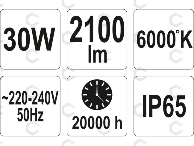 COB LED lempa 30W su diodu, 2100LM (YT-81803) 5 COB LED lempa 30W su diodu, 2100LM (YT-81803) 5
