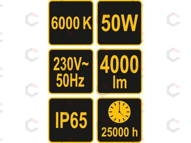 COB LED lempa 50W su diodu, 4000LM (82844) 3 COB LED lempa 50W su diodu, 4000LM (82844) 3