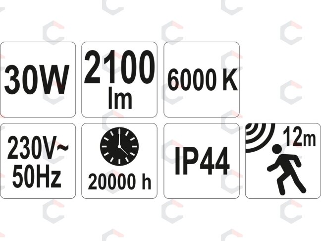 COB LED lempa su judesio davikliu 30W su diodu, 2100LM (YT-81804) 5 COB LED lempa su judesio davikliu 30W su diodu, 2100LM (YT-81804) 5