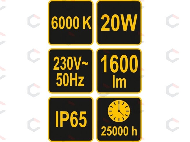 COB LED lempa 20W su diodu, 1600LM (82842) 3 COB LED lempa 20W su diodu, 1600LM (82842) 3