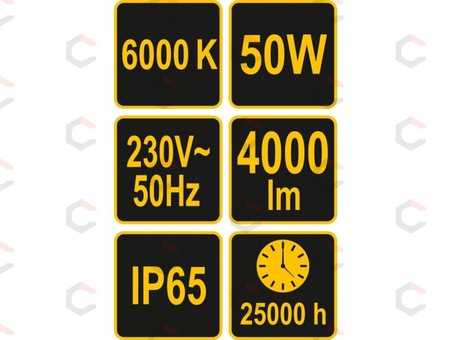 COB LED lempa 50W su diodu, 4000LM (82844) 3