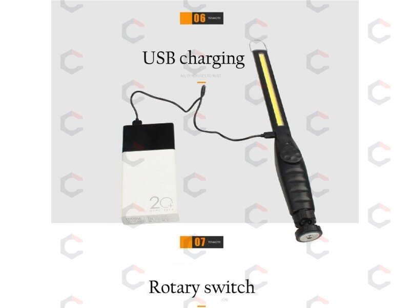 COB-LED darbo lempa | itin plokščio tipo | daug padėčių | USB + 220V maitinimo blokelis (CSW580) 7