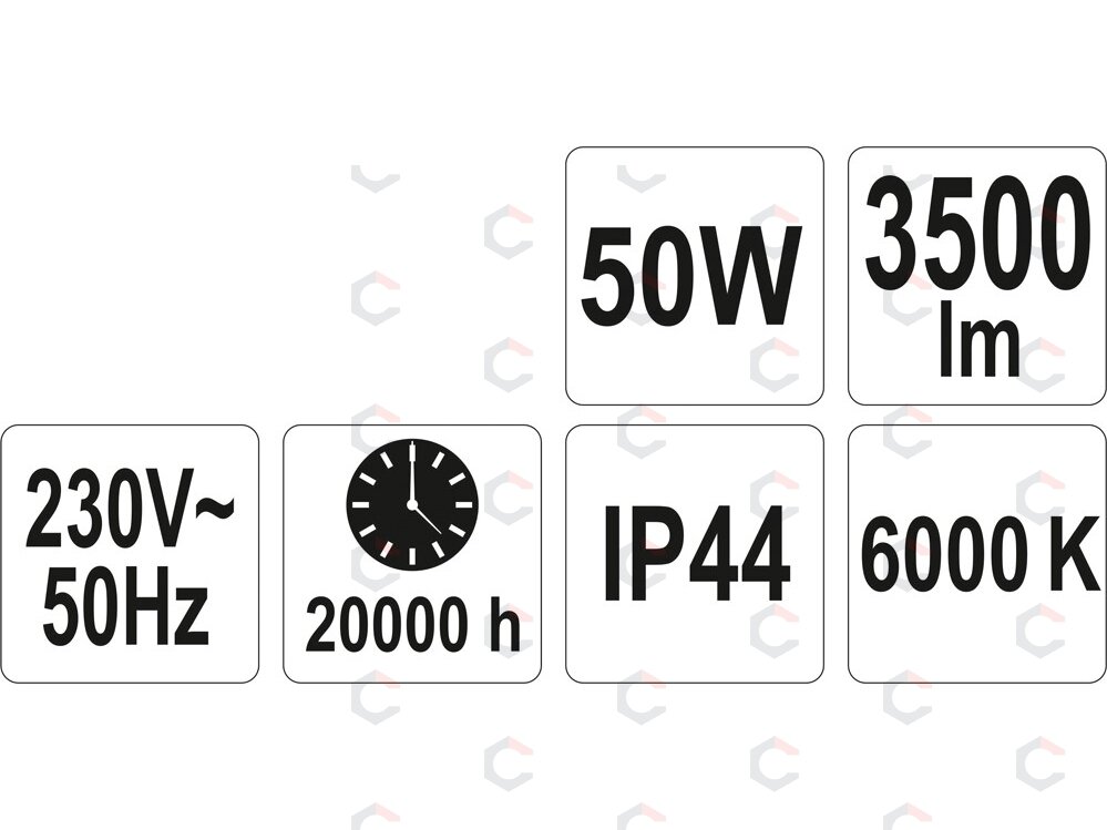 COB LED diodu lempa 50W, 3500LM (YT-81806) 5 COB LED diodu lempa 50W, 3500LM (YT-81806) 5