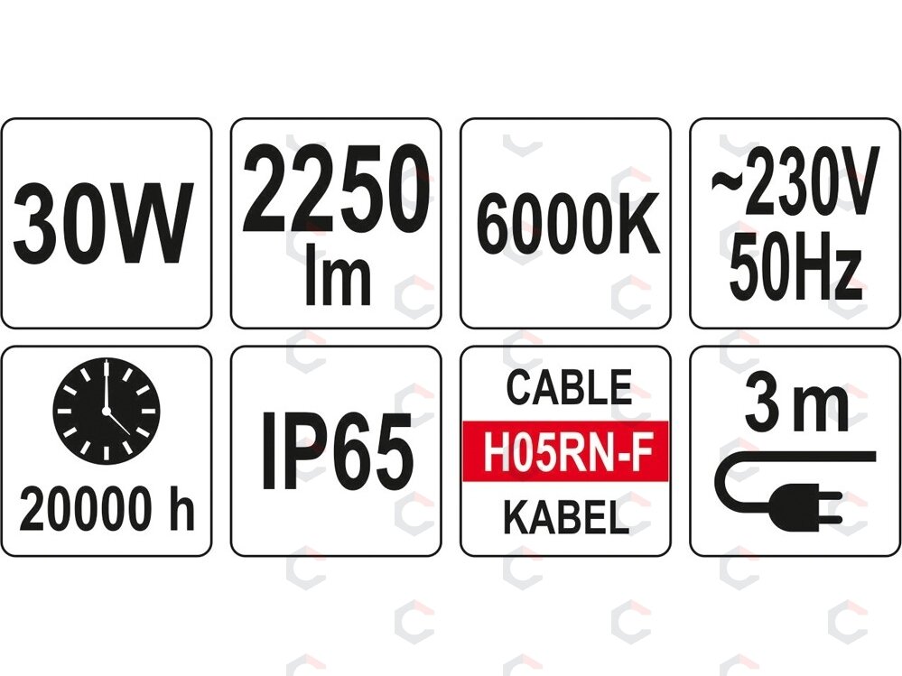 COB LED lempa su 0.7m - 1.7m stovu 30W, 2250 Liumenų (YT-81810) 4