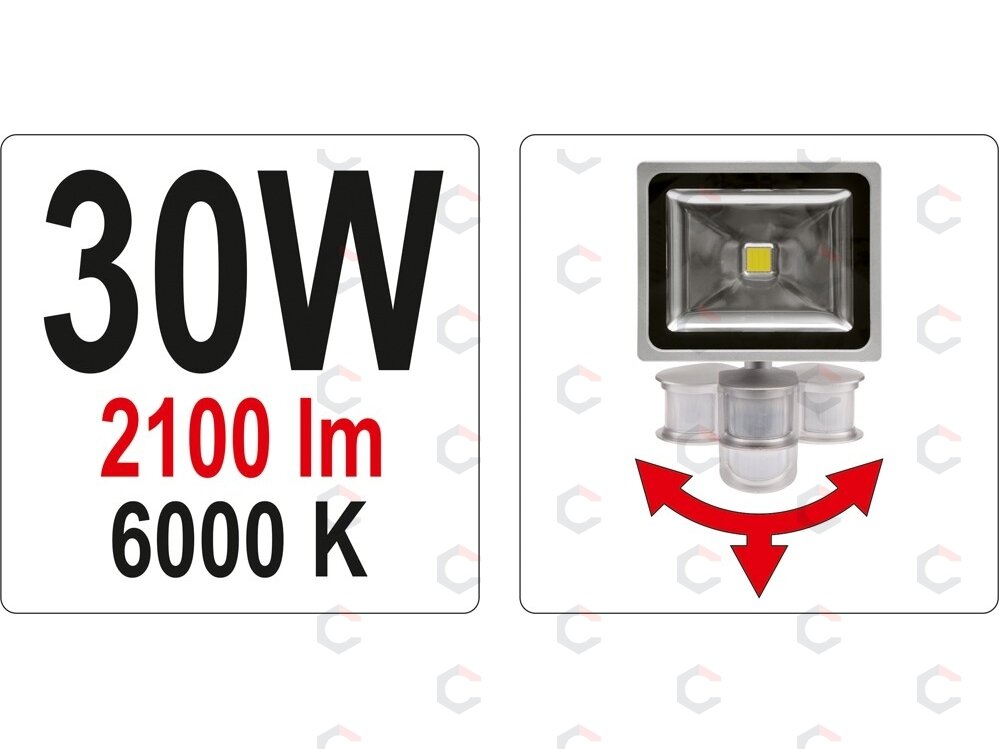 COB LED lempa su judesio davikliu 30W su diodu, 2100LM (YT-81804) 4 COB LED lempa su judesio davikliu 30W su diodu, 2100LM (YT-81804) 4
