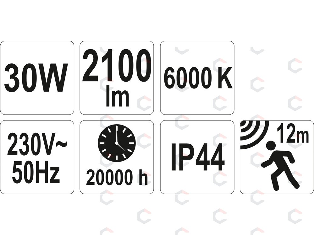 COB LED lempa su judesio davikliu 30W su diodu, 2100LM (YT-81804) 5 COB LED lempa su judesio davikliu 30W su diodu, 2100LM (YT-81804) 5