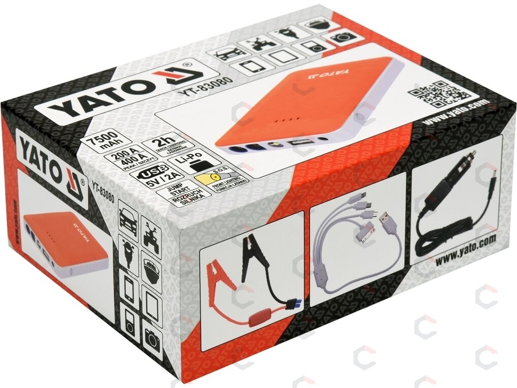 Daugiafunkcinis pakrovėjas / paleidėjas | powerbank | 7500mAh (YT-83080) 1 Daugiafunkcinis pakrovėjas / paleidėjas | powerbank | 7500mAh (YT-83080) 1
