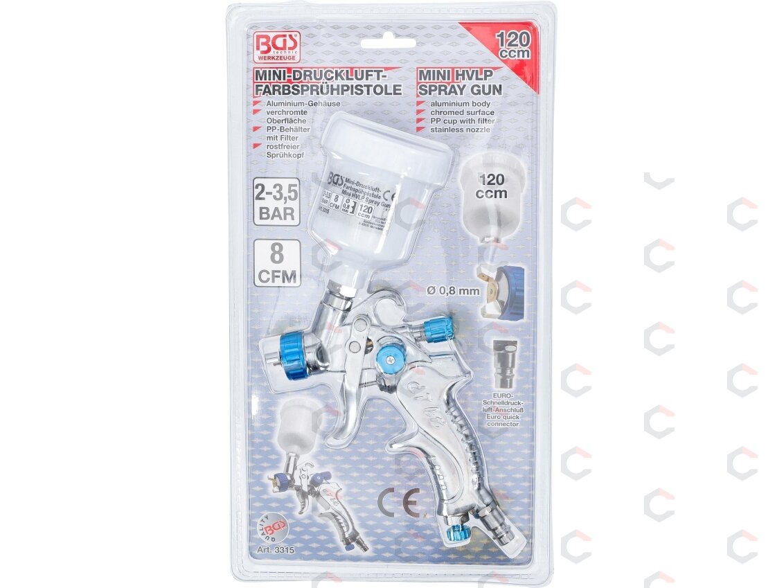 Dažymo pistoletas mini | Ø 0.8mm | 120 cm³ (3315) 5