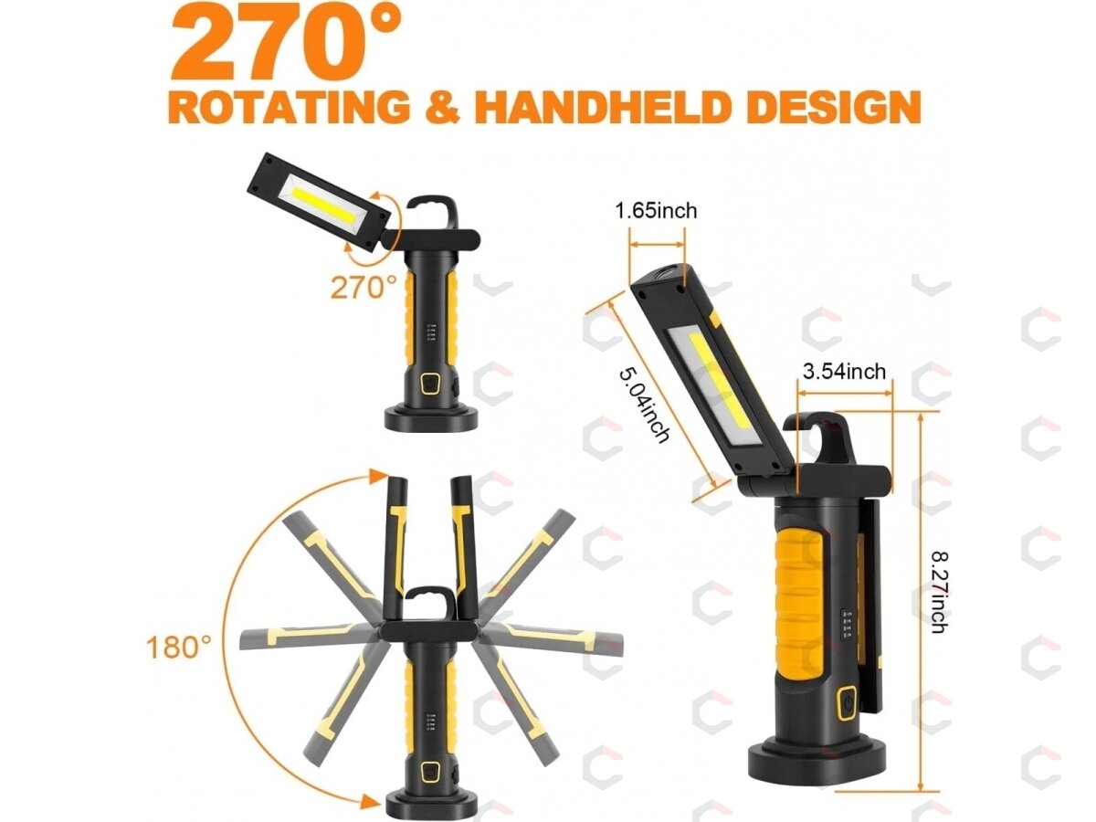 Darbo lempa akumuliatorinė | COB chip + CREE XPG | 2 COB | 1200 lm (PWL2M) 1 Darbo lempa akumuliatorinė | COB chip + CREE XPG | 2 COB | 1200 lm (PWL2M) 1