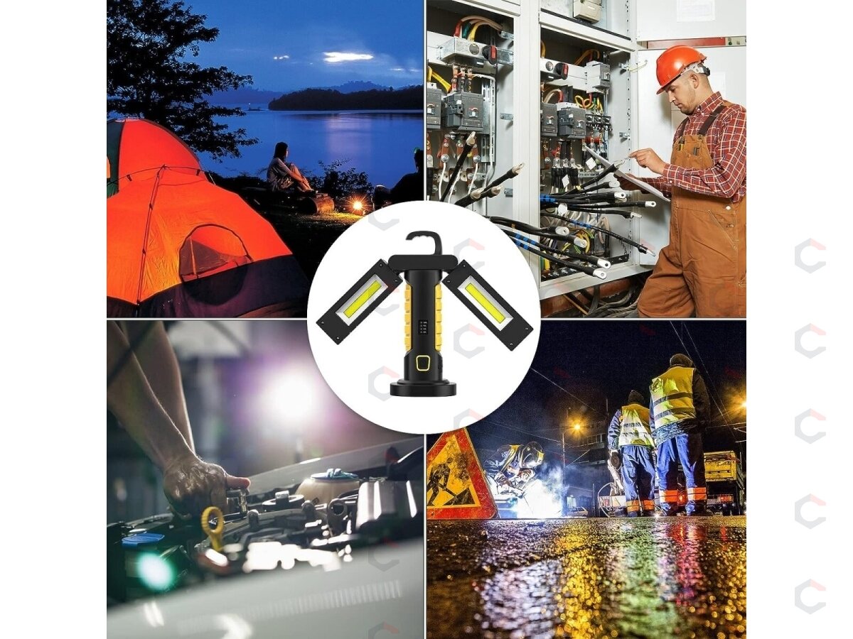 Darbo lempa akumuliatorinė | COB chip + CREE XPG | 2 COB | 1200 lm (PWL2M) 6 Darbo lempa akumuliatorinė | COB chip + CREE XPG | 2 COB | 1200 lm (PWL2M) 6