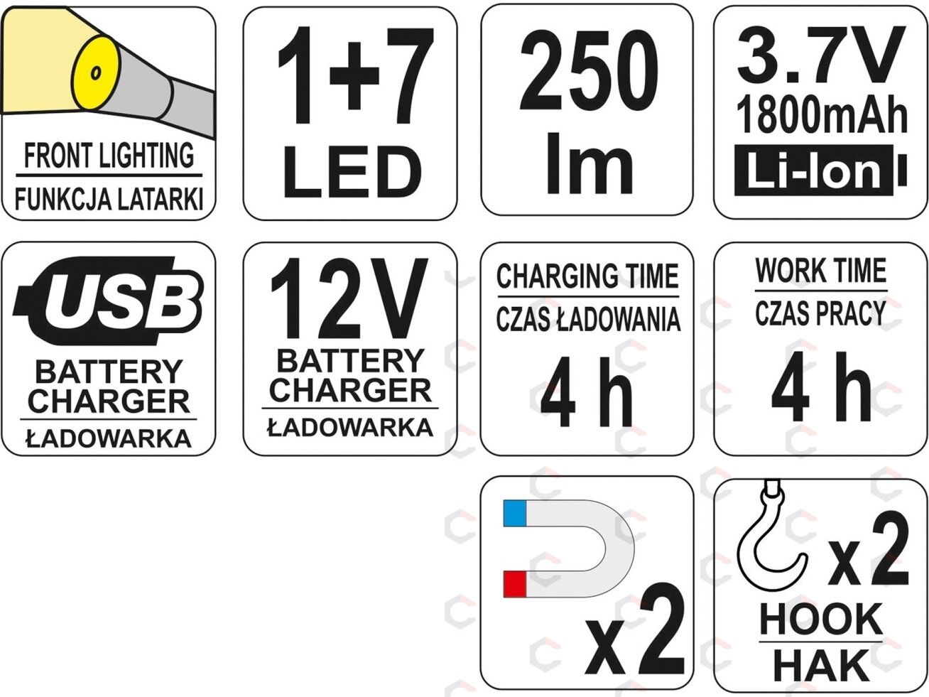 Darbo lempa | 3W COB LED (YT-08504) 9 Darbo lempa | 3W COB LED (YT-08504) 9