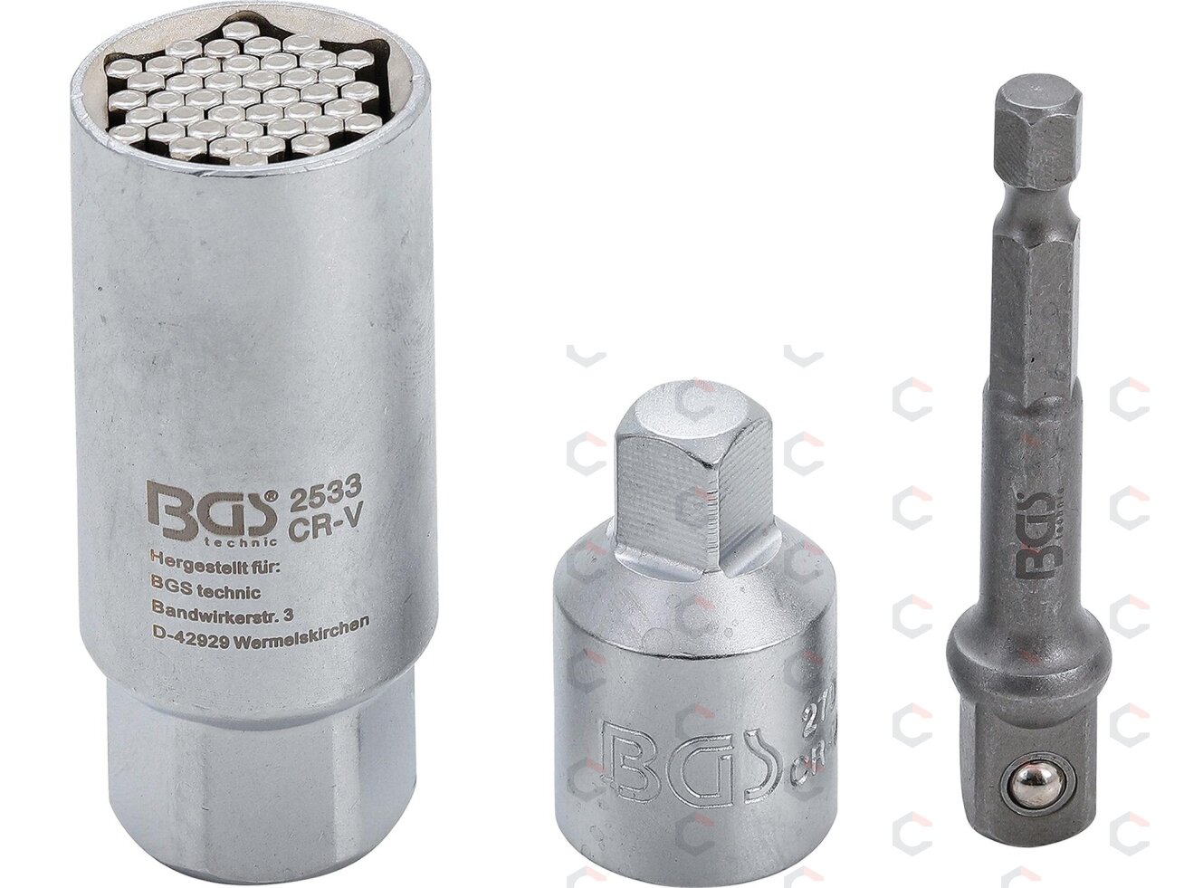 Daugiafunkcinė galvutė su adapterių rinkiniu | 10 mm (3/8") | 9 - 21 mm | 3 vnt. (92533) Daugiafunkcinė galvutė su adapterių rinkiniu | 10 mm (3/8") | 9 - 21 mm | 3 vnt. (92533)