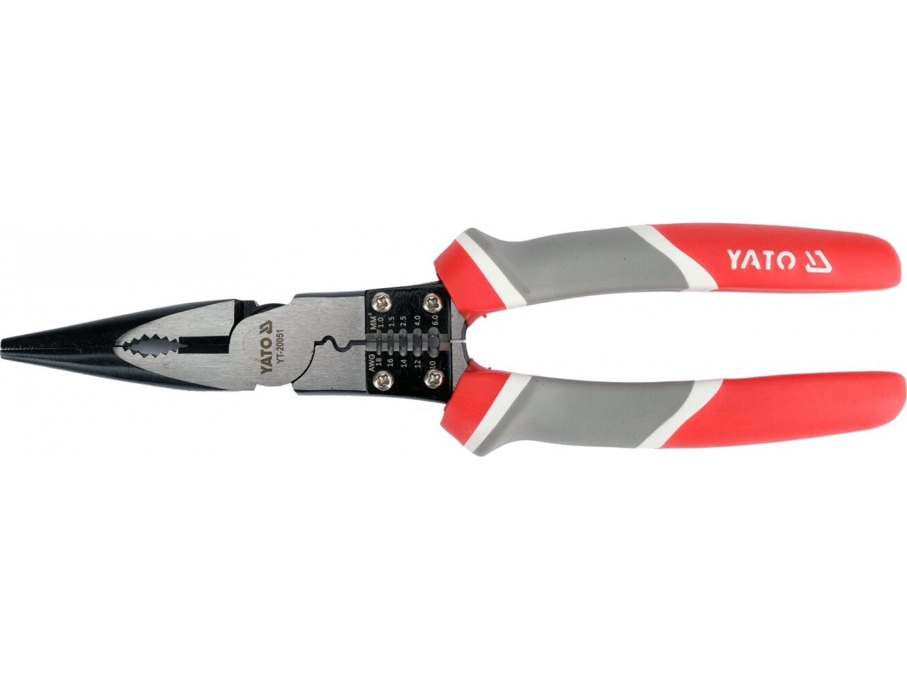 Daugiafunkcinės ilganosės replės Yato | 230 mm | 1–6 mm² (YT-20051) 1 Daugiafunkcinės ilganosės replės Yato | 230 mm | 1–6 mm² (YT-20051) 1