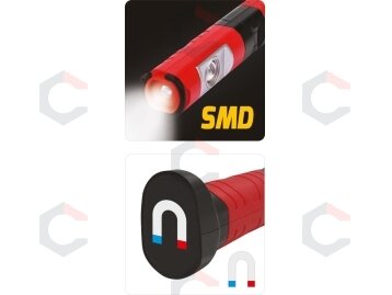 Darbo lempa akumuliatorinė lanksti | 5W COB, 500LM + 120LM (YT-08562) 5