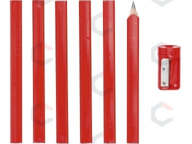 Dailidės pieštukai | 175 mm | su drožtuku | 7 vnt. (85853) Dailidės pieštukai | 175 mm | su drožtuku | 7 vnt. (85853)
