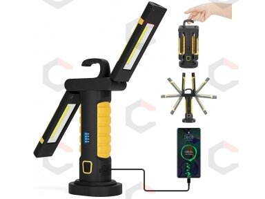 Darbo lempa akumuliatorinė | COB chip + CREE XPG | 2 COB | 1200 lm (PWL2M)
