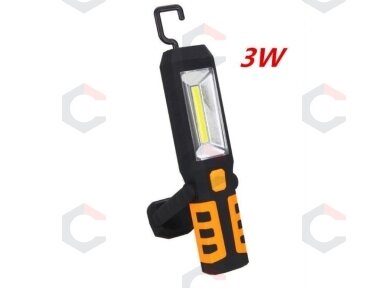 Darbo lempa akumuliatorinė | COB LED 3W-240Lm AKU Li-on 2800mAh (SK1510) Darbo lempa akumuliatorinė | COB LED 3W-240Lm AKU Li-on 2800mAh (SK1510)