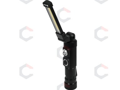 Darbo lempa akumuliatorinė | COB LED 3W 300LM, LI-ION 3,7V 600MAH | aliuminė (82734)