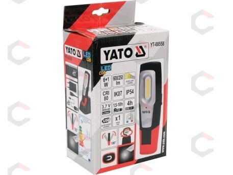 Darbo lempa akumuliatorinė | 6W COB, 600LM + 250LM, LI-ION 3.7V 2600MAH, IK07, IP54, CRI80 (YT-08558) 5 Darbo lempa akumuliatorinė | 6W COB, 600LM + 250LM, LI-ION 3.7V 2600MAH, IK07, IP54, CRI80 (YT-08558) 5