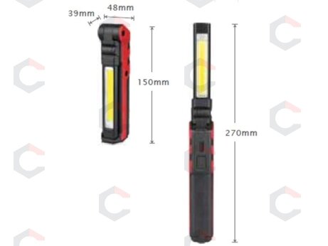 Darbo lempa akumuliatorinė | 3W LED | 150LM + 5W COB LED | 360LM (CWL5B) 1 Darbo lempa akumuliatorinė | 3W LED | 150LM + 5W COB LED | 360LM (CWL5B) 1