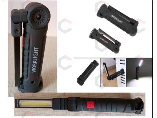 Darbo lempa akumuliatorinė | aluminis +ABS+Guma | 3W COB | USB (FD-8652) 3