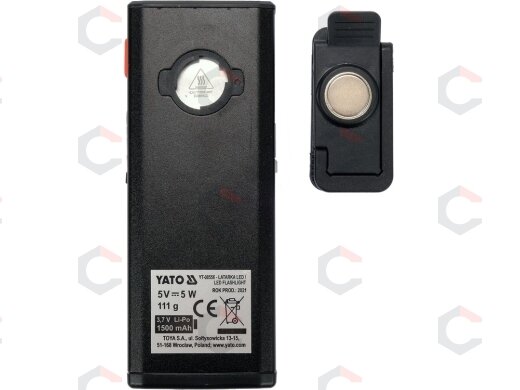 Darbo lempa akumuliatorinė | 500LM, LI-PO 3,7V 1500MAH (YT-08556) 1