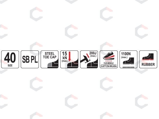 Darbiniai sportiniai batai PORTO SB PL | 40 dydis (YT-80671) 9