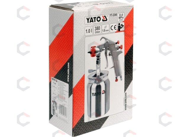 Dažymo pistoletas su apatiniu bakeliu | 1000 ml / Ø1.8 mm (YT-2346) 1