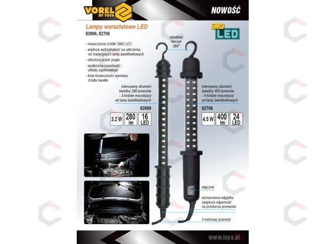 Darbo lempa su laidu | 16 SMD LED 3,2W, 220V (82699) 4 Darbo lempa su laidu | 16 SMD LED 3,2W, 220V (82699) 4