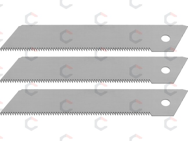 Dantytų atsarginių ašmenų rinkinys | SK5 | 125 × 25 × 0,7 mm | 3 vnt. (YT-75235) Dantytų atsarginių ašmenų rinkinys | SK5 | 125 × 25 × 0,7 mm | 3 vnt. (YT-75235)