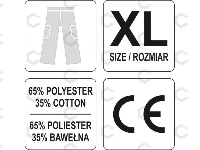 Darbinės kelnės DAN | XL | pilkai raudonos (YT-80288) 2 Darbinės kelnės DAN | XL | pilkai raudonos (YT-80288) 2