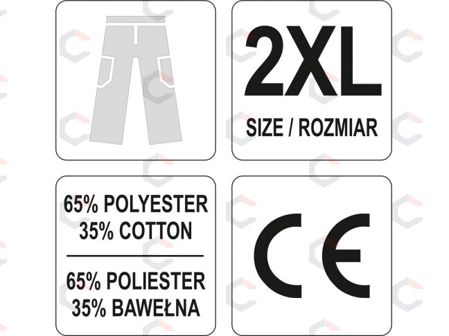 Darbinės kelnės | XXL dydis (YT-80289) 2 Darbinės kelnės | XXL dydis (YT-80289) 2