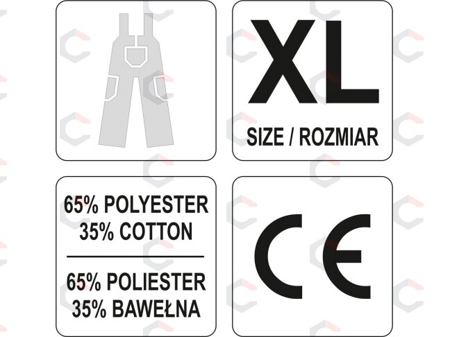 Darbinės kombinezoninės kelnės | XL dydis (YT-80293) 2 Darbinės kombinezoninės kelnės | XL dydis (YT-80293) 2