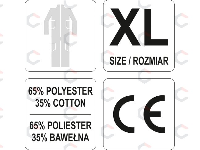 Darbinis kombinezonas pilkas XL dydis (YT-80423) 2 Darbinis kombinezonas pilkas XL dydis (YT-80423) 2