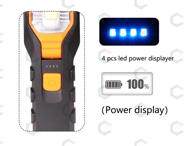 Darbo lempa akumuliatorinė | 5W COB LED | USB | 280+80 LM | su magnetiniu griebtuvu (YD-6302B) 4 Darbo lempa akumuliatorinė | 5W COB LED | USB | 280+80 LM | su magnetiniu griebtuvu (YD-6302B) 4