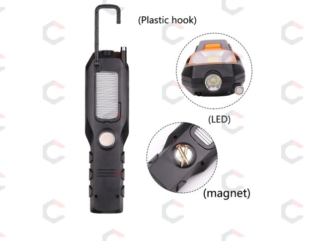 Darbo lempa akumuliatorinė | 5W COB LED | USB | 280+80 LM | su magnetiniu griebtuvu (YD-6302B) 8 Darbo lempa akumuliatorinė | 5W COB LED | USB | 280+80 LM | su magnetiniu griebtuvu (YD-6302B) 8