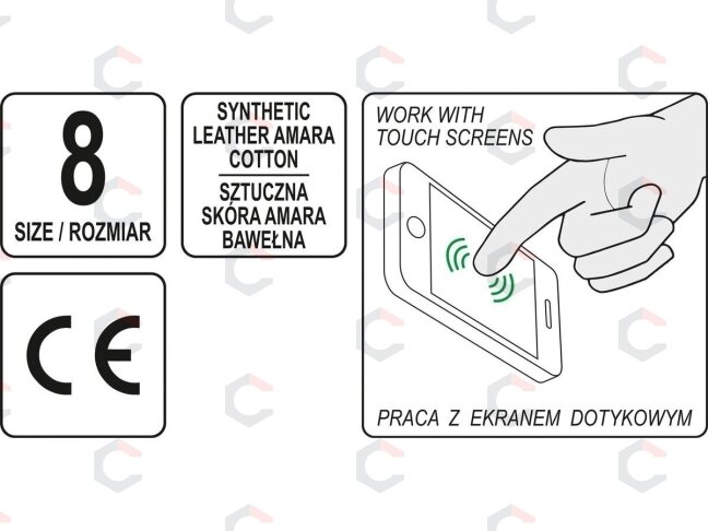 Darbo prštinės | Oda Amara | tinka jutikliniams ekranaims | 8 dydis (YT-74651) 4 Darbo prštinės | Oda Amara | tinka jutikliniams ekranaims | 8 dydis (YT-74651) 4