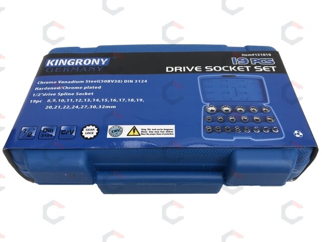 Daugiafunkcinių galvučių rinkinys Spline | 12,5 mm (1/2") | 8-32 mm | 19 vnt. (KR121019) 2 Daugiafunkcinių galvučių rinkinys Spline | 12,5 mm (1/2") | 8-32 mm | 19 vnt. (KR121019) 2
