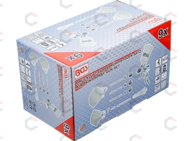 Dažų purškimo pistoletas | su 3 purškimo antgaliais | 1,2 - 1,7 - 2,0 mm (70048) 4 Dažų purškimo pistoletas | su 3 purškimo antgaliais | 1,2 - 1,7 - 2,0 mm (70048) 4