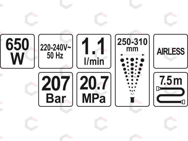 Dažymo agregatas | 650 W (YT-82560) 3 Dažymo agregatas | 650 W (YT-82560) 3