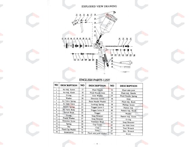 Dažymo pistoletas | HVLP | 600 cm³ | Ø 1.4 mm (H827P) 5 Dažymo pistoletas | HVLP | 600 cm³ | Ø 1.4 mm (H827P) 5