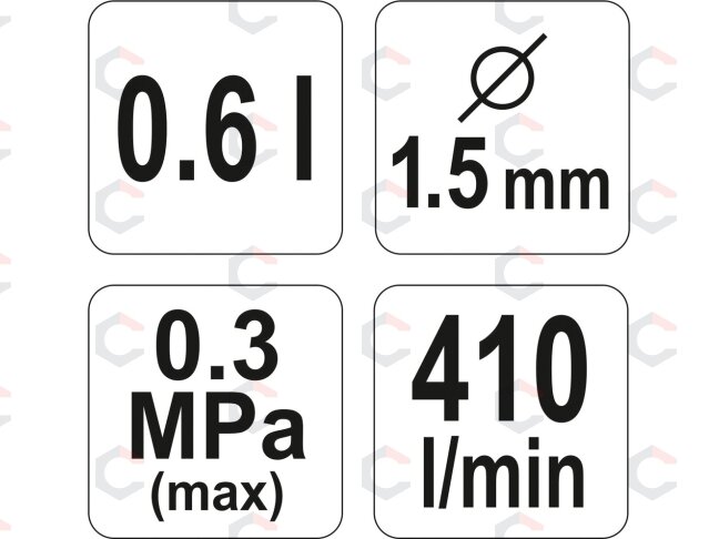 Dažymo pistoletas | HVLP | 600 cm³ | Ø 1.5 mm (YT-2341) 3 Dažymo pistoletas | HVLP | 600 cm³ | Ø 1.5 mm (YT-2341) 3