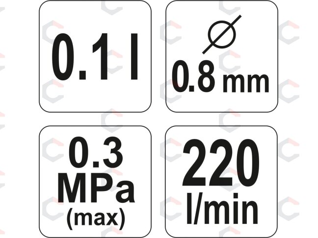 Dažymo purškimo pistoletas | HVLP | 0,1 l | 0,8 mm (YT-2357) 3